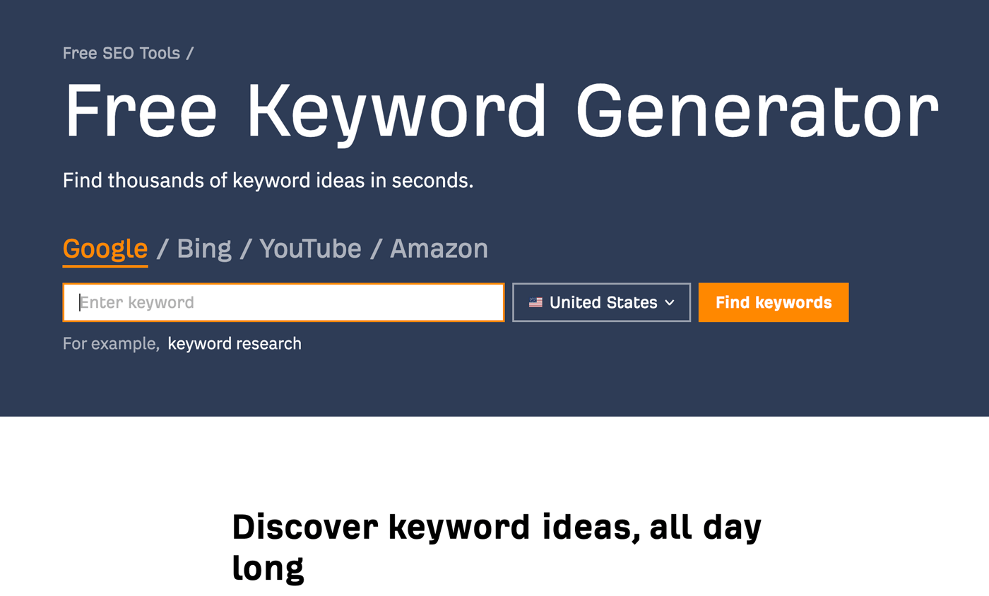 Ahrefs Keyword Generator