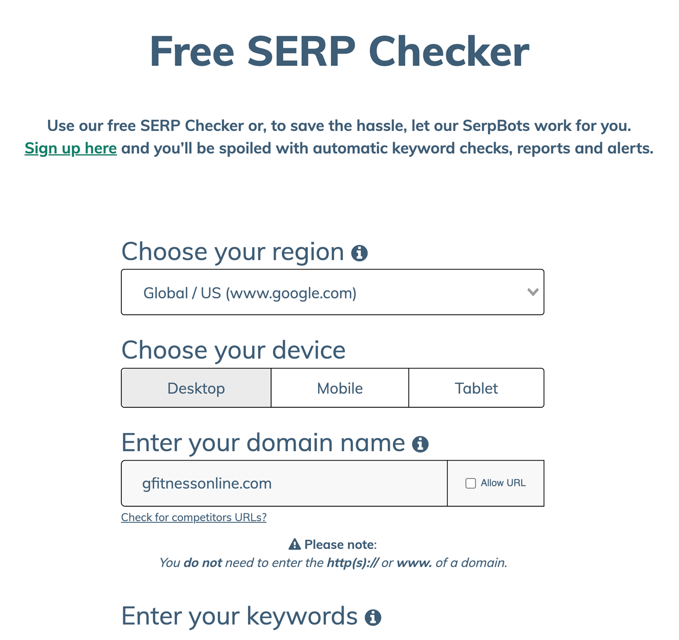 SERPRobot Free SERP Checker